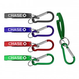 Jumbo Size Eye Shape Bottle Opener w/ Key Ring & Carabiner with Logo