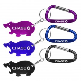 Jumbo Size Hippo Shape Bottle Opener with Key Chain & Carabiner with Logo  Jumbo Size Hippo Shape Bottle Opener with Key Chain & Carabiner with Logo