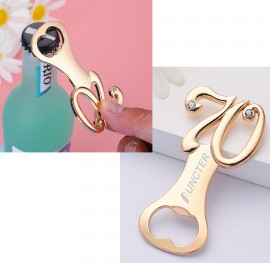 70th Birthday Shape Metal Bottle Opener with Logo