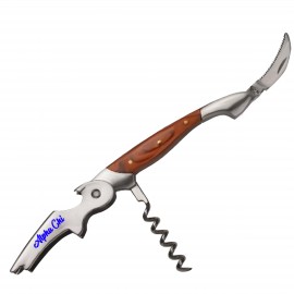 Crafted Wood Metal Wine Opener with Logo