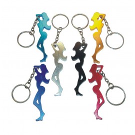 Woman Shape Bottle Opener w/ Key Chain (Large Quantities) with Logo