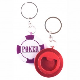 Custom Round Key Chain w/Bottle Opener