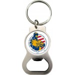 The Eye Opener Urethane Domed Silver Plated Key Chain with Logo