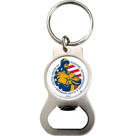 The Eye Opener Urethane Domed Silver Plated Key Chain with Logo