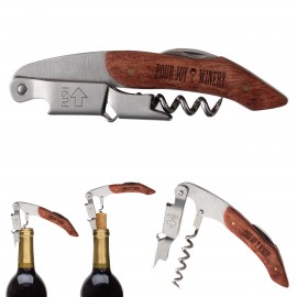 Rosewood Double Hinged Waiter's Corkscrew with Logo