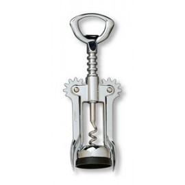 Chrome Plated Wing Corkscrew w/Open Spiral Worm with Logo