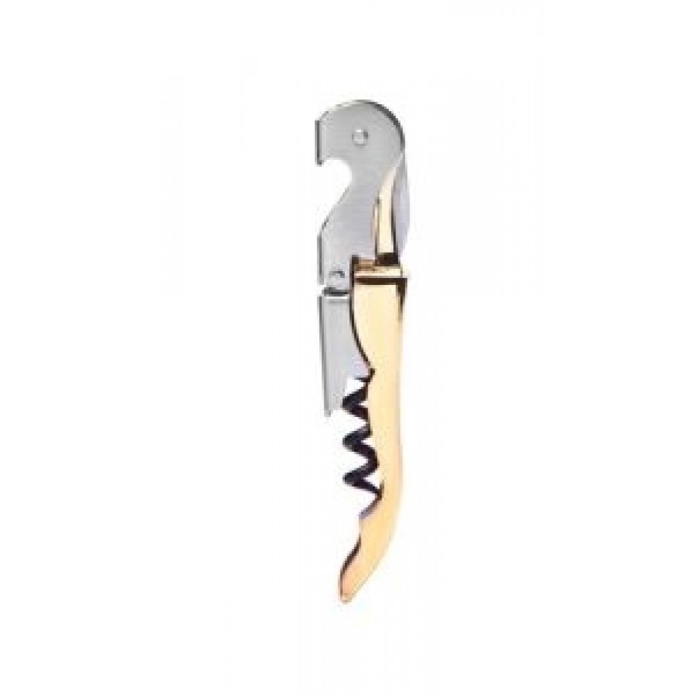 Duo-Lever Corkscrew w/Gold Plated Handle with Logo
