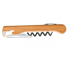 Capitano Waiter's Corkscrew w/Wood Laminated Handle & Black Non-Stick Spiral with Logo