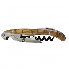 Lisse Two Step Waiter's Corkscrew w/Olivewood Handle with Logo  Lisse Two Step Waiter