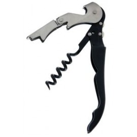 Duo-Lever Corkscrew w/Smart-Kut Two Wheel Foil Cutter & Enamel Handle with Logo  Duo-Lever Corkscrew w/Smart-Kut Two Wheel Foil Cutter & Enamel Handle with Logo