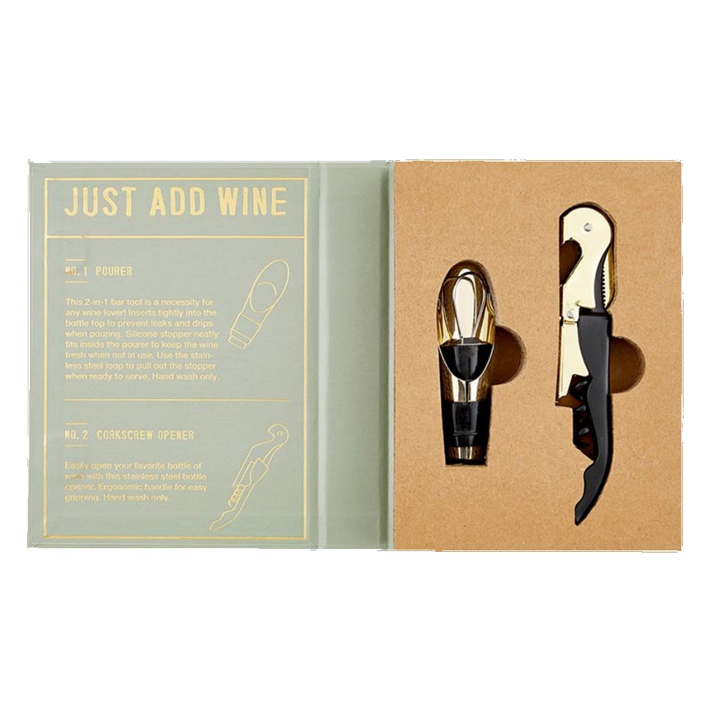 Customized Corkscrew Opener and Pourer Gift Set
