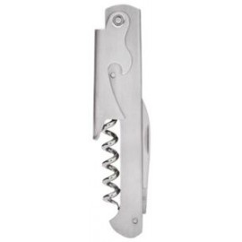Straight Brushed Stainless Steel Corkscrew with Logo  Straight Brushed Stainless Steel Corkscrew with Logo