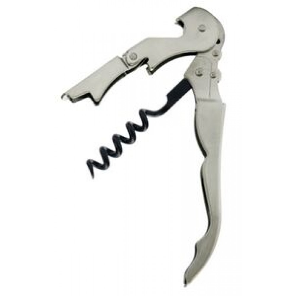 Duo-Lever Stainless Steel Corkscrew w/Smart-Kut Two Wheel Foil Cutter with Logo