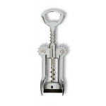 Logo Branded Chrome Plated Wing Corkscrew w/Auger Worm