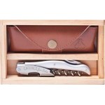 Customized Laguiole Millesime Silver Metallic Corkscrew Set w/Box & Leather Pouch