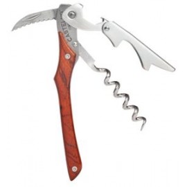 Castello Italian Corkscrew w/Santos Mahogany Handle with Logo  Castello Italian Corkscrew w/Santos Mahogany Handle with Logo