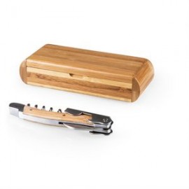 Logo Branded Elan Corkscrew in Bamboo Box