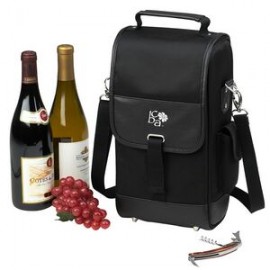 Double Wine Cooler Bag with Corkscrew with Logo  Double Wine Cooler Bag with Corkscrew with Logo