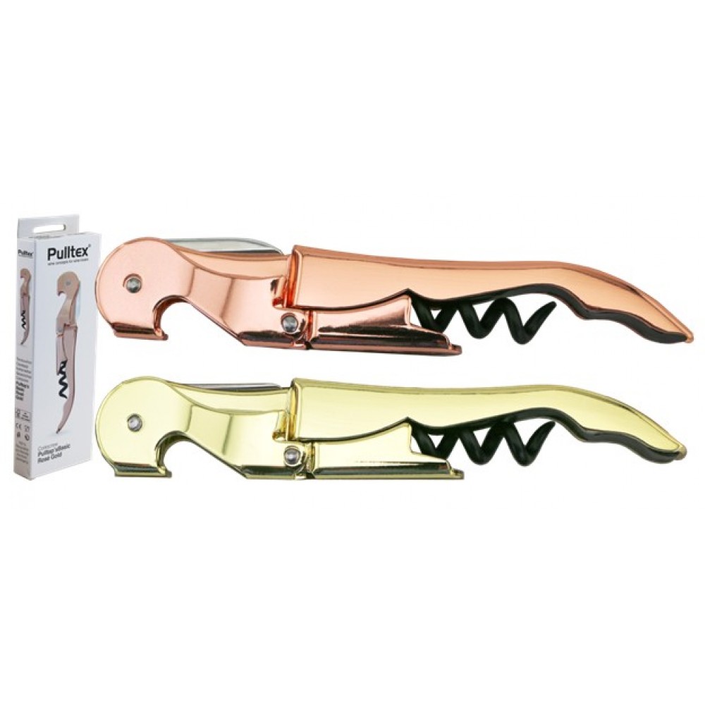 Pulltex Basic Copper Plated Waiters Corkscrew (Rose Gold) with Logo