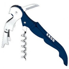 Logo Branded Stainless Steel Wine Bottle Opener With Blue Handle  Logo Branded Stainless Steel Wine Bottle Opener With Blue Handle
