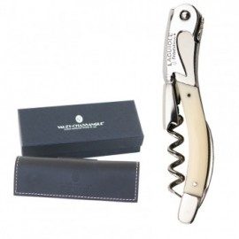 Laguiole Tradition Ivory Plexi Handle with Logo  Laguiole Tradition Ivory Plexi Handle with Logo
