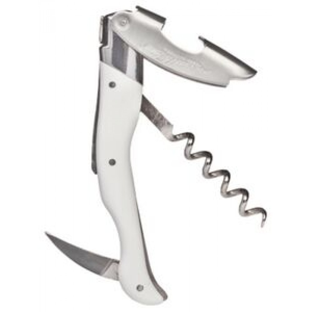 Laguiole Millesime Corkscrew w/White Horn ABS Handle with Logo