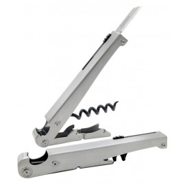 Quadratt Stainless Steel Corkscrew w/Dual Blade with Logo
