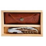 Laguiole Millesime Genuine Stag Horn Corkscrew Set w/Box & Leather Pouch with Logo