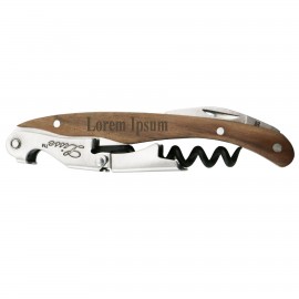 Lisse Two Step Waiter's Corkscrew w/Walnut Handle with Logo  Lisse Two Step Waiter's Corkscrew w/Walnut Handle with Logo