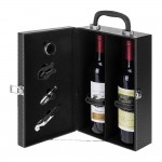 2-Bottle Wine Suitcase with 4-piece Corkscrew Tool Set with Logo