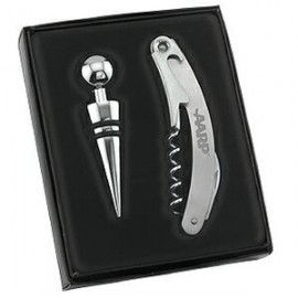 Quality Stainless Steel Wine Bottle Opener and Stopper Set with Logo