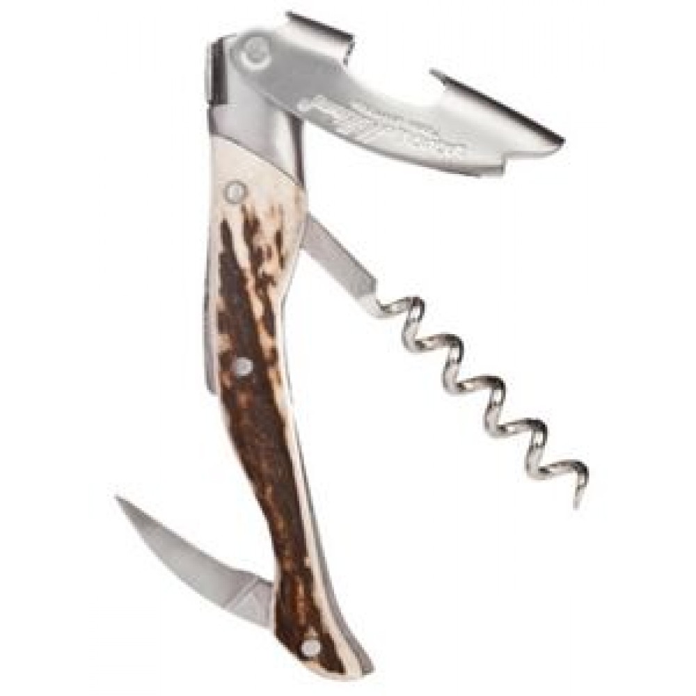 Laguiole Millesime Corkscrew w/Genuine Stag Horn Handle with Logo Laguiole Millesime Corkscrew w/Genuine Stag Horn Handle with Logo