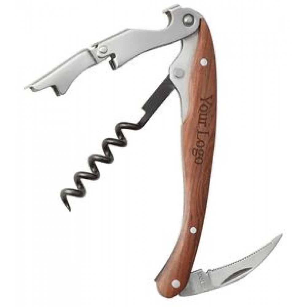Lisse Two Step Waiter's Corkscrew w/Rosewood Handle with Logo