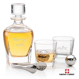 Sterling Decanter Set & Ice Balls with Logo