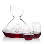 Woodbury Carafe & Carlita Stemless Wine with Logo