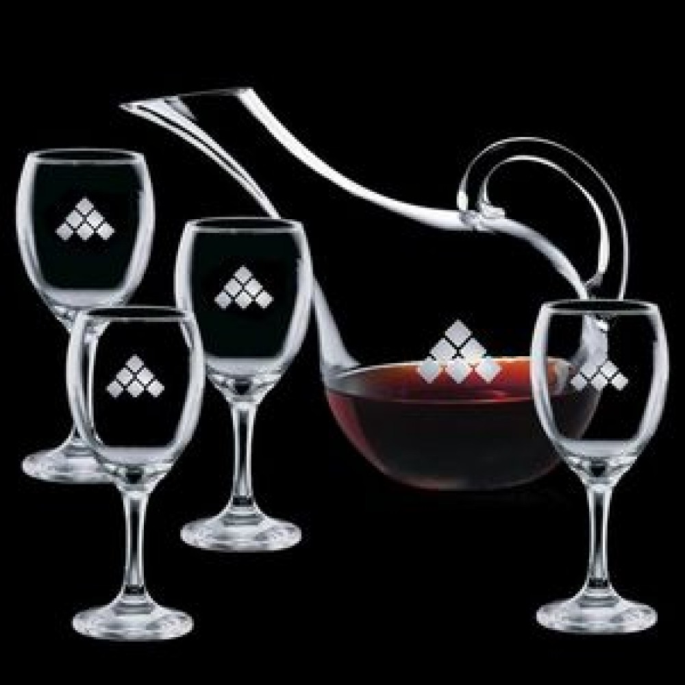Personalized Medford Carafe & 4 Wine Personalized Medford Carafe & 4 Wine
