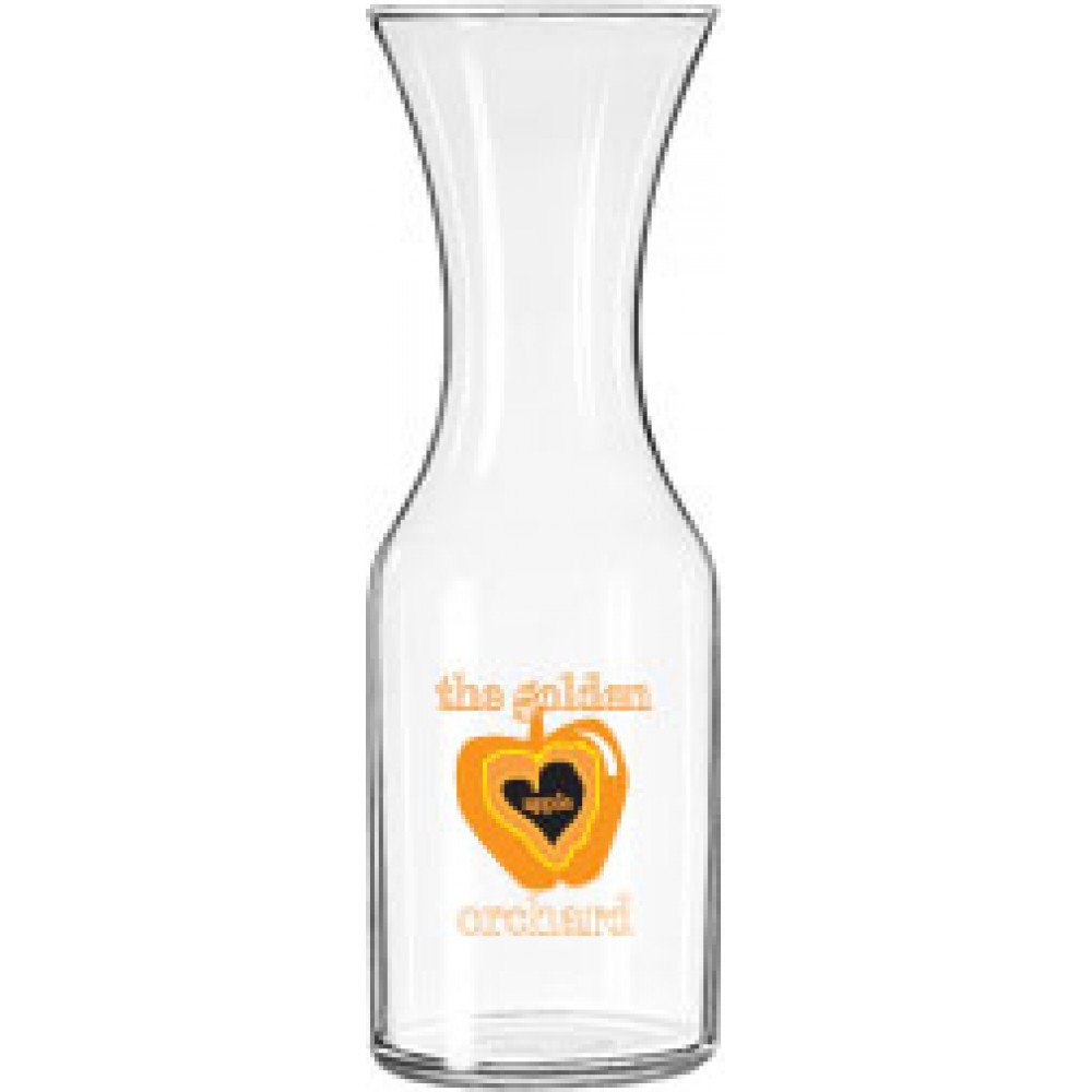 1 Liter Glass Flared Carafe/ Decanter (Screen Printed) Logo Branded 1 Liter Glass Flared Carafe/ Decanter (Screen Printed) Logo Branded