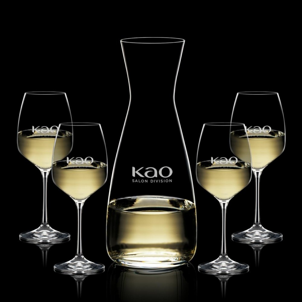 Custom Portofino Carafe & 4 Oldham Wine