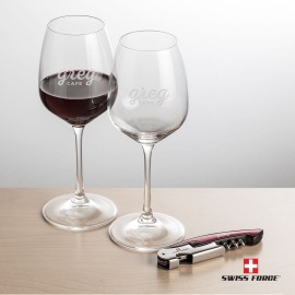 Logo Branded Swiss Force Opener & 2 Oldham Wine - Red