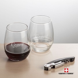 Personalized Swiss Force Opener & 2 Ramira Wine - Black