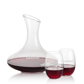 Innisfil Carafe & 2 Carlita Stemless Wine with Logo  Innisfil Carafe & 2 Carlita Stemless Wine with Logo