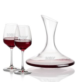 Custom Madagascar Carafe & 2 Oldham Wine