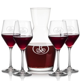 Logo Branded Westwood Carafe & 4 Bengston Wine