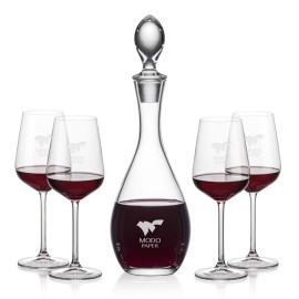 Malvern Decanter & 4 Elderwood Wine with Logo  Malvern Decanter & 4 Elderwood Wine with Logo