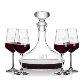 Stratford Decanter & 4 Cannes Wine with Logo