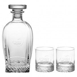 Logo Branded Westgate Diamante Decanter Set with Two Glasses