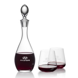 Malvern Decanter & Breckland Stemless Wine with Logo