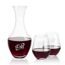 Personalized Oldham Carafe & Reina Stemless Wine