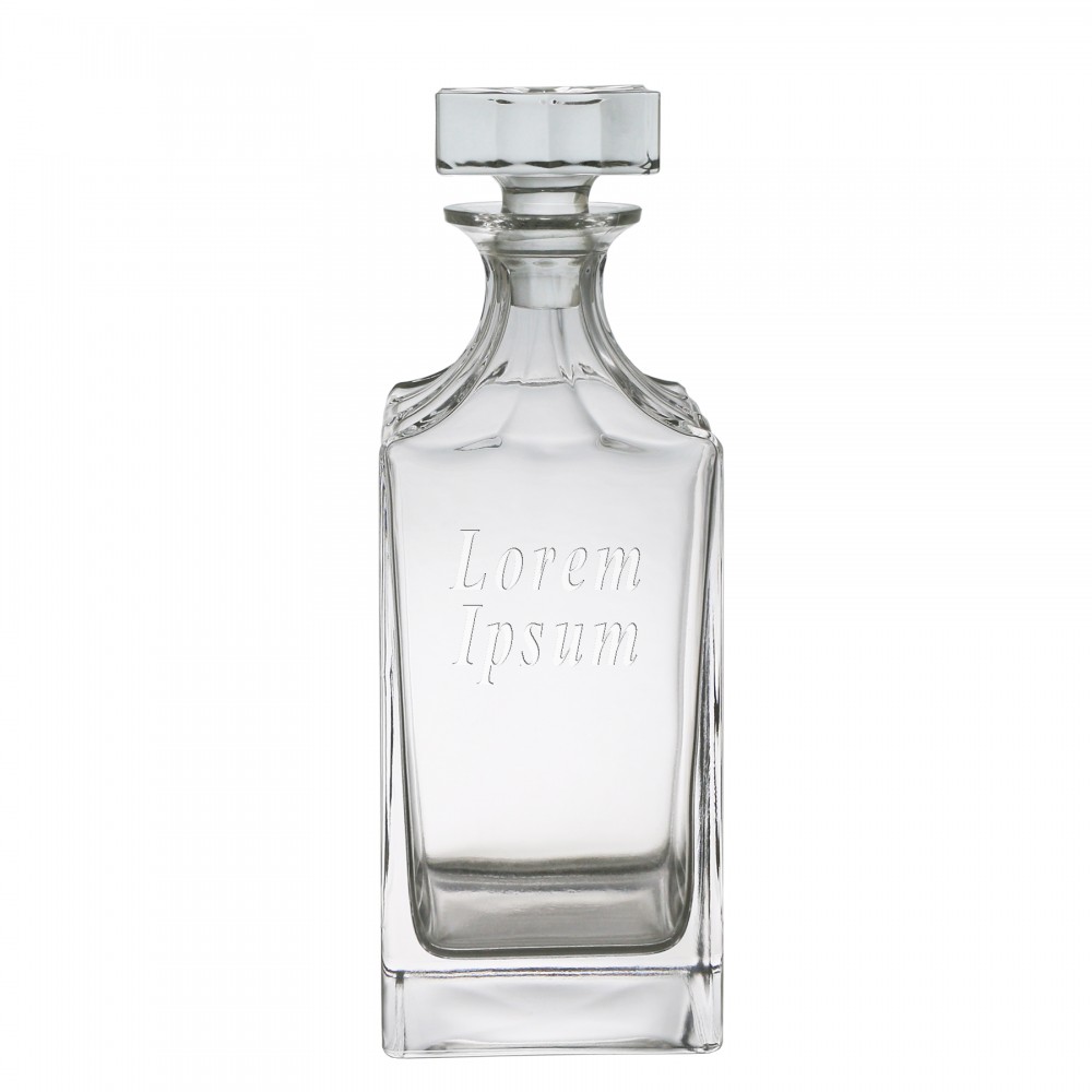 Logo Branded 30 Oz. Jolie Square Plain Spirit Decanter Logo Branded 30 Oz. Jolie Square Plain Spirit Decanter