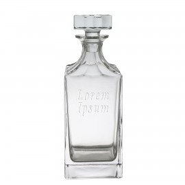 Logo Branded 30 Oz. Jolie Square Plain Spirit Decanter